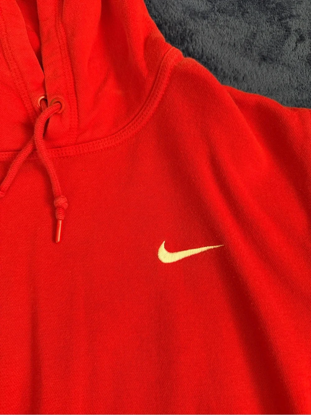 Nike Red Hoodie with Embroidered White Swoosh